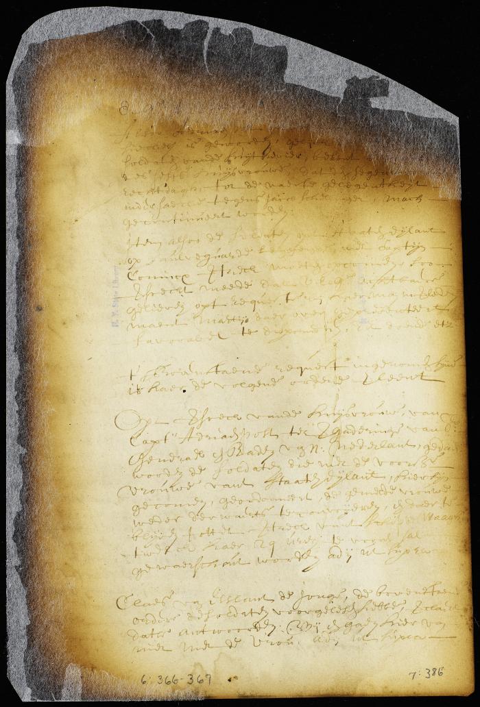 Declaration of the soldiers that they would not accompany Adriaen Post's wife to Staten Island [Copy of Volume 6:366a]