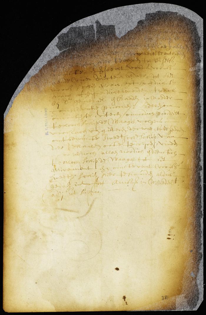 Minute of the appearance of Mr. Huyghen before the council and his consent to the Mercury and her passengers coming to New Amsterdam [Copy of Volume 6:361b]