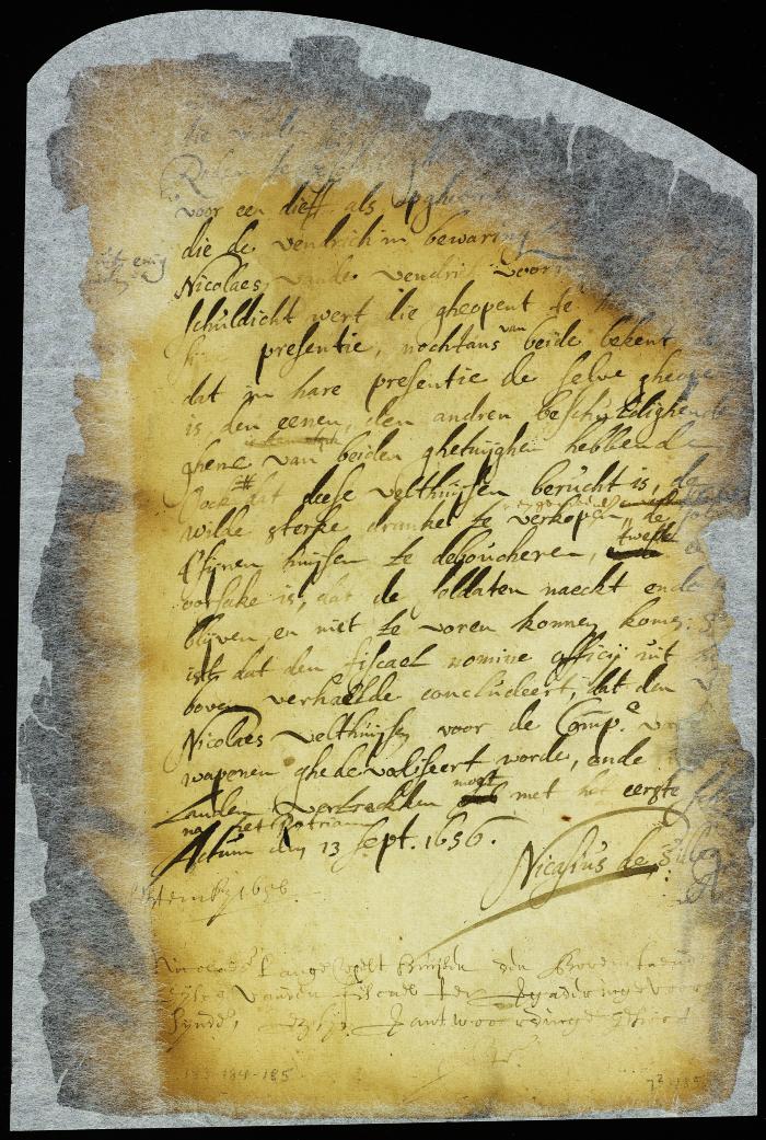 Complaint of the fiscal against Nicolas Lange Velthuysen [Copy of Volume 8:183]