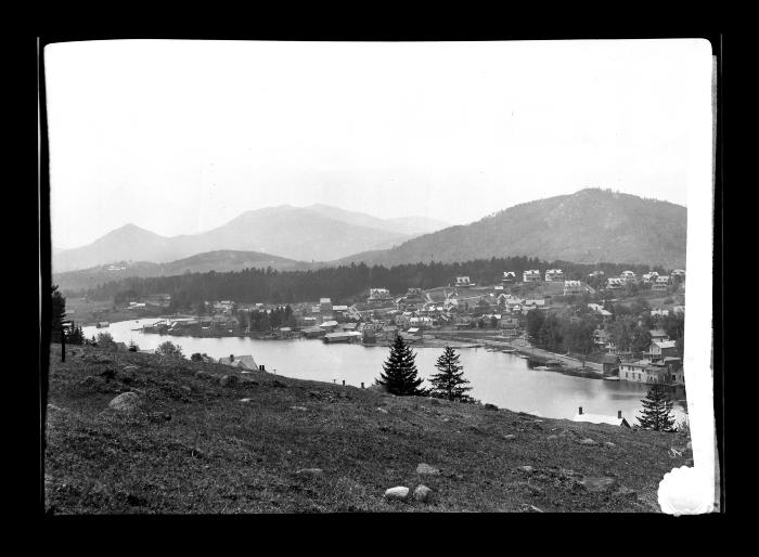 Panoramic view of Saranac Lake Village