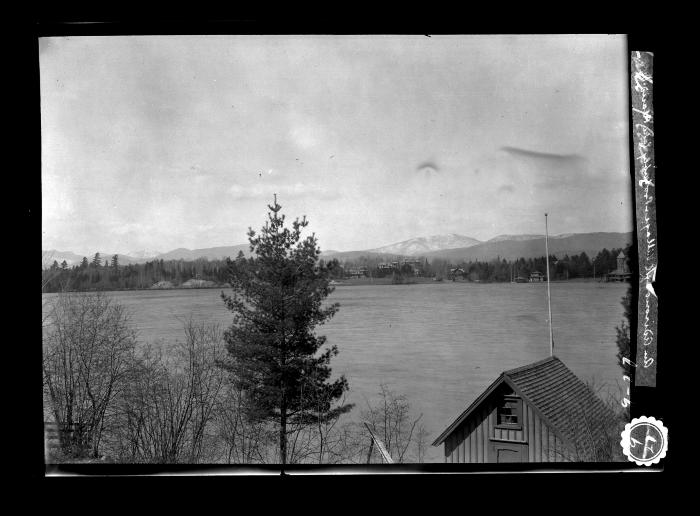 Lakeshore village in the Adirondacks