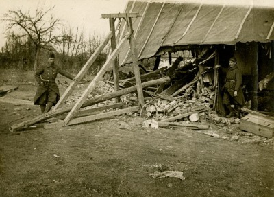 German battering ram for destroying houses, Margny aux Cerises, France