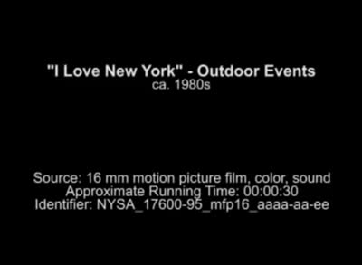 "I Love New York" - Outdoor Events, 1980s