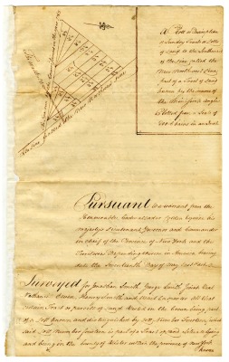 Return of a survey and map for Jonathan Smith and others, of a tract in the Minisink Angle, 1771