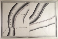 Oswego Canal Survey, Town of Volney, showing split maps of Oswego River