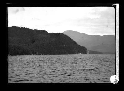 Mountains on the shore of a lake