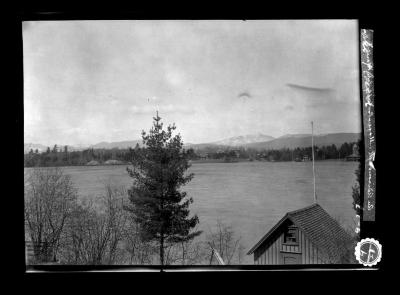 Lakeshore village in the Adirondacks