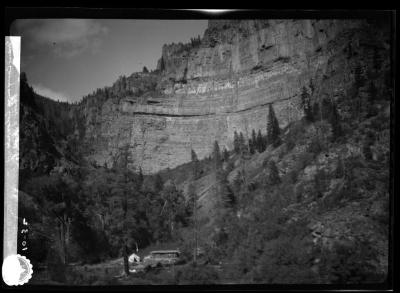 Rocky cliff in the canyon of the Grand River, Colorado