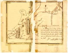 Map of two tracts of land surveyed for Robert Harpur, 1765