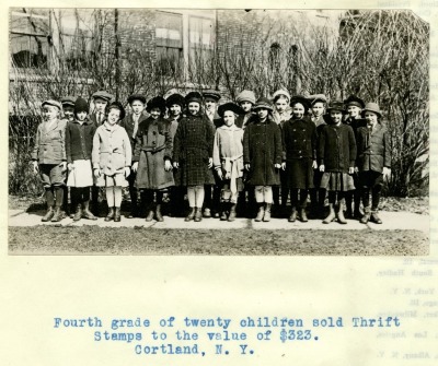 Fourth Grade of Twenty Children Sold Thrift Stamps to the Value of $323