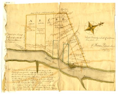 Map of a tract of land granted Francis Harrison and four others, 1767