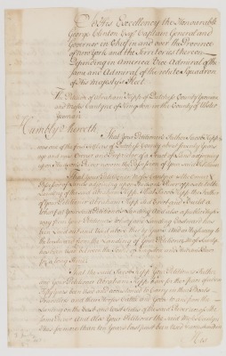 Petition of Abraham Kipp and Moses Cantyne to operate a ferry across the Hudson river, 1752