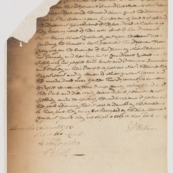 Deposition of Vincent Mathews regarding hostilities with the Native Americans