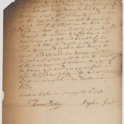 Deposition of Stephen Jenkins regarding Native American hostilities