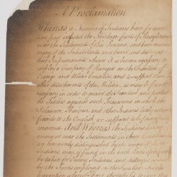 Proclamation regarding Native American hostilities