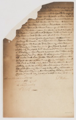 Deposition of Vincent Mathews regarding hostilities with the Native Americans