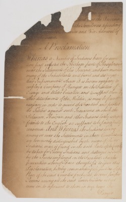 Proclamation regarding Native American hostilities