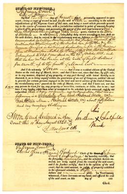 Affidavit of Revolutionary War service and property by Jonathan Chatfield