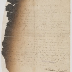 Depositions of Elisha Johnson and William Russell relating to counterfeit money