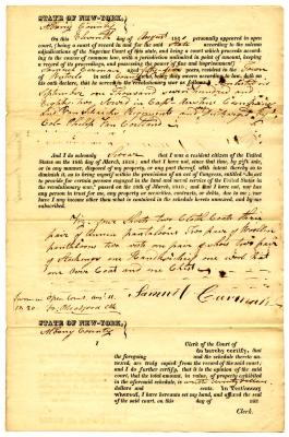Affidavit of Revolutionary War service and property by Samuel Carman