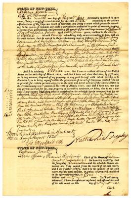 Affidavit of Revolutionary War service and property by Nathaniel Douglass