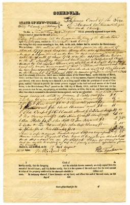 Affidavit of Revolutionary War service and property by Peter Faulkner