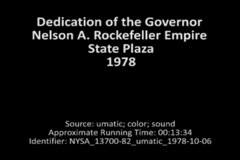 Dedication of the Governor Nelson A. Rockefeller Empire State Plaza, 1978