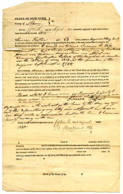 Affidavit of Revolutionary War service and property by Simeon Puffer