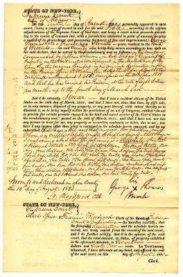 Affidavit of Revolutionary War service and property by George Thomas