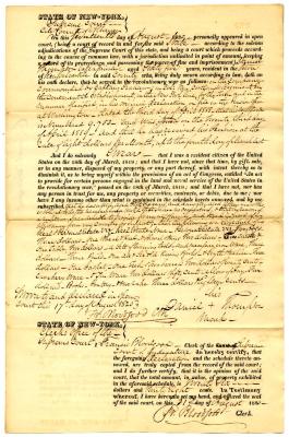 Affidavit of Revolutionary War service and property by Daniel Thompson