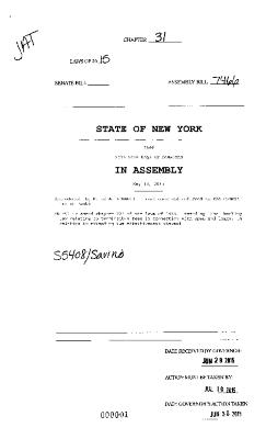 NYS Bill and Veto Jackets: 2015, Chapter 31