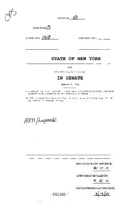 NYS Bill and Veto Jackets: 2015, Chapter 10