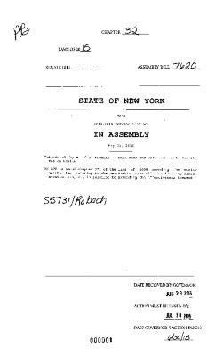 NYS Bill and Veto Jackets: 2015, Chapter 32