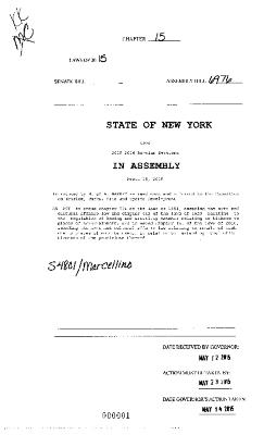 NYS Bill and Veto Jackets: 2015, Chapter 15