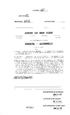 NYS Bill and Veto Jackets: 2015, Chapter 20