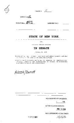 NYS Bill and Veto Jackets: 2015, Chapter 11