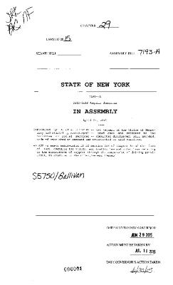 NYS Bill and Veto Jackets: 2015, Chapter 29