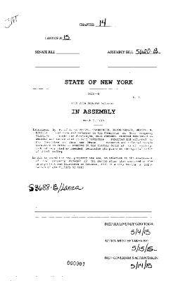 NYS Bill and Veto Jackets: 2015, Chapter 14