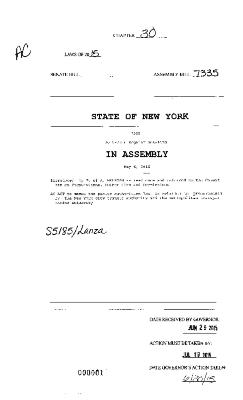 NYS Bill and Veto Jackets: 2015, Chapter 30