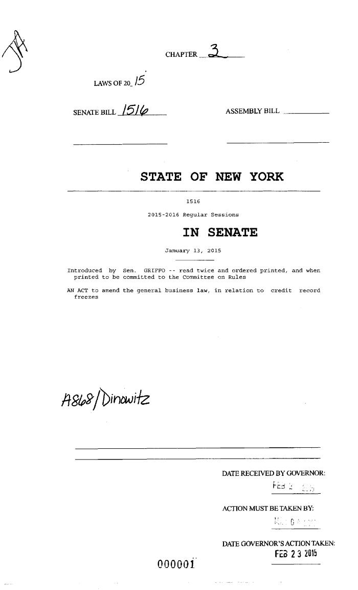 NYS Bill and Veto Jackets: 2015, Chapter 3