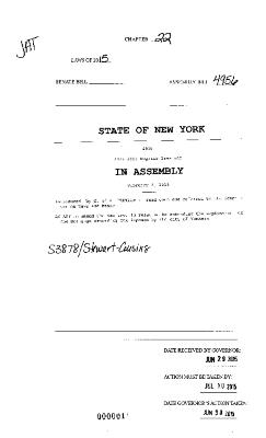 NYS Bill and Veto Jackets: 2015, Chapter 22