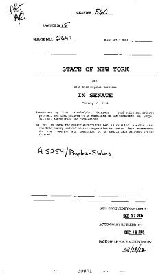 NYS Bill and Veto Jackets: 2015, Chapter 560