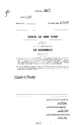 NYS Bill and Veto Jackets: 2015, Chapter 567