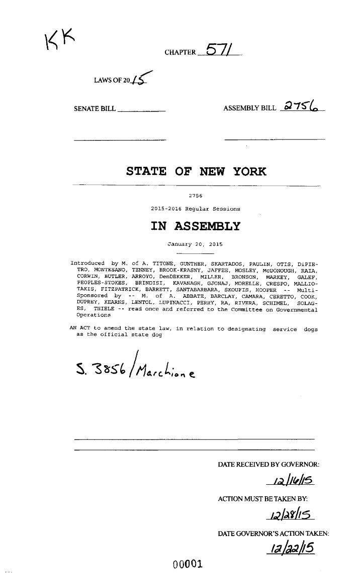 NYS Bill and Veto Jackets: 2015, Chapter 571