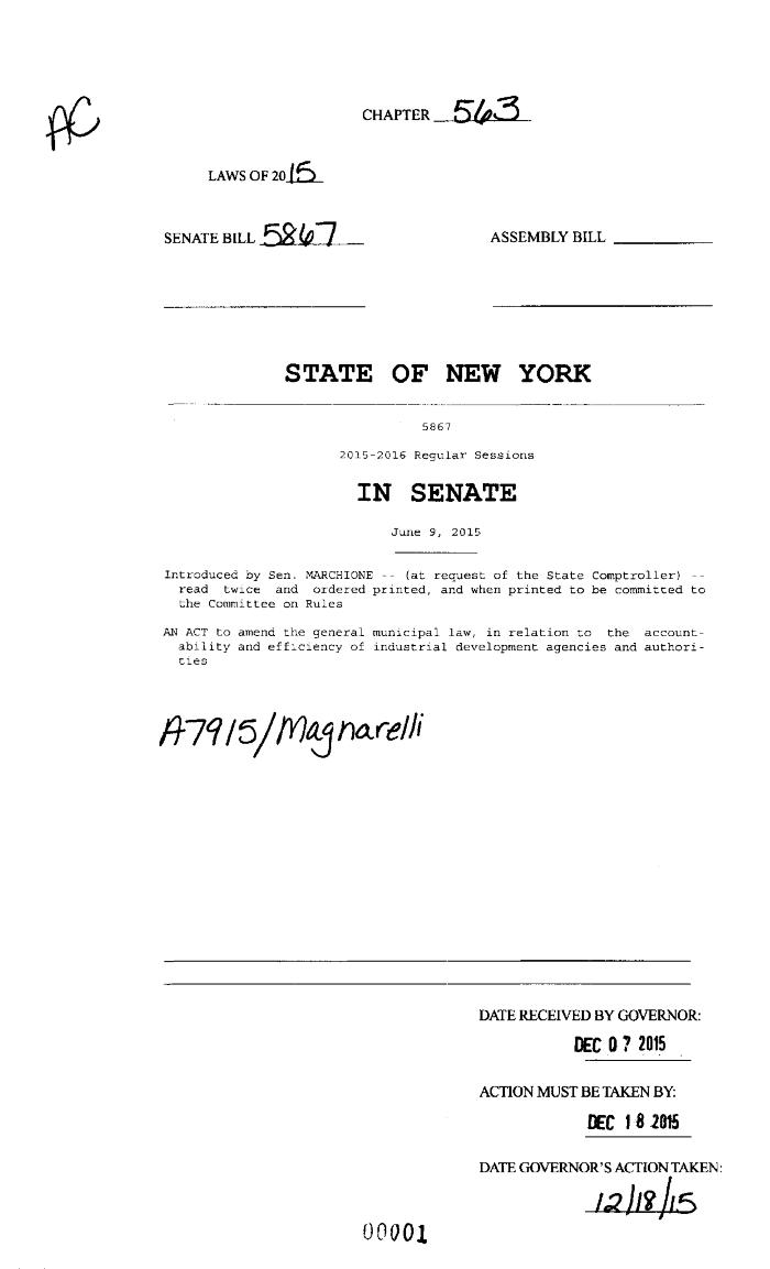 NYS Bill and Veto Jackets: 2015, Chapter 563