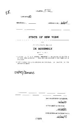 NYS Bill and Veto Jackets: 2015, Chapter 572