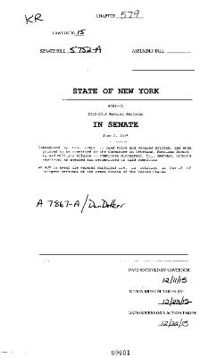 NYS Bill and Veto Jackets: 2015, Chapter 579