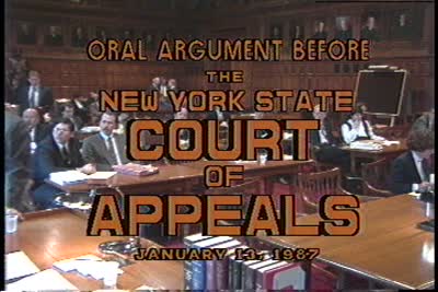 Oral Argument Before the New York State Court of Appeals, Tape 1 of 3, January 13, 1987