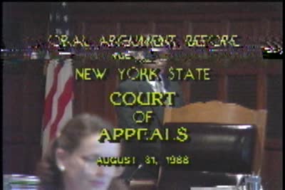 Oral Argument Before the New York State Court of Appeals, Tape 1 of 3, August 31, 1988