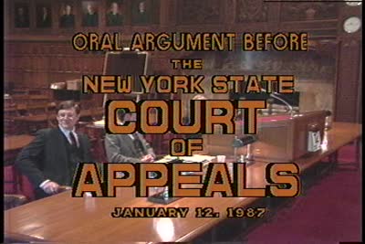 Oral Argument Before the New York State Court of Appeals, Tape 1 of 2, January 12, 1987